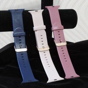 HEYDAY Three (3) Silicone Smartwatch bands Navy Pink Lavender